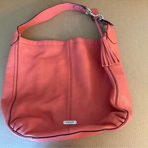 Coach Pink Leather Hobo Bag